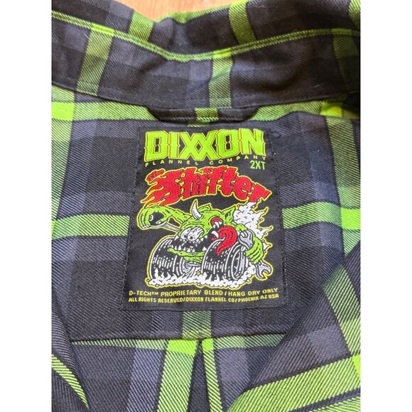 Dixxon Flannel Company Mens 2XT Shifter D-Tech Green Pearl Snap Flannel Shirt - Picture 4 of 8